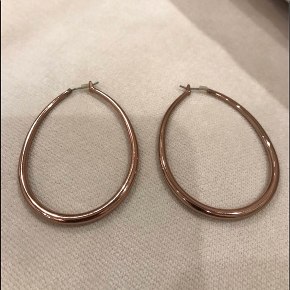 STYLISH FOSSIL ROSE GOLD BRAND NEW SHINY HOOPS! 😍 - Picture 5 of 7